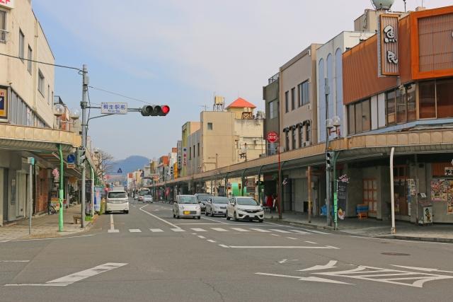 桐生駅前の商店街[フリー素材より]