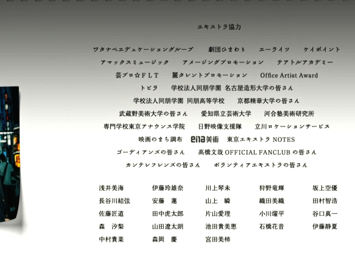 映画『ブルーピリオド』エキストラのクレジット