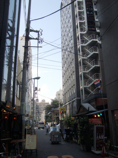 アパホテル池袋駅北（通りの南側から)